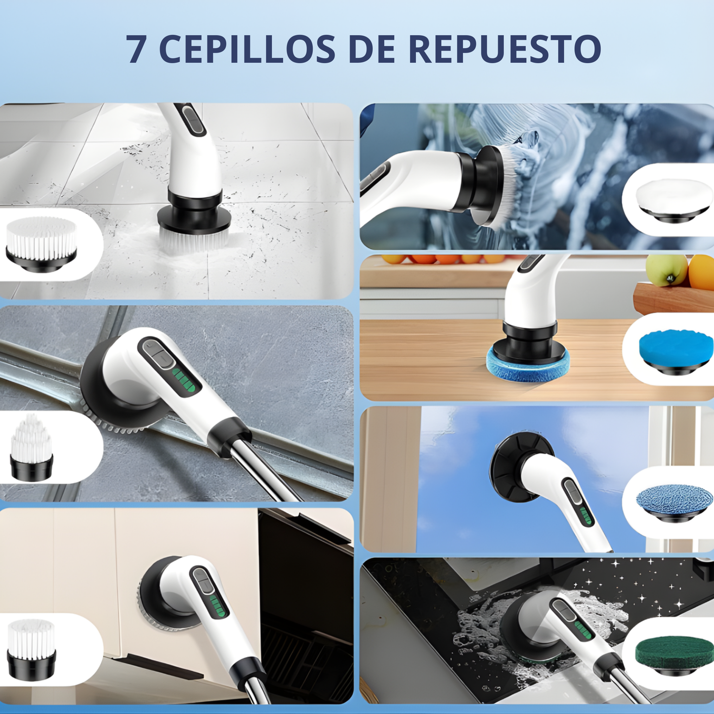 Cepillo Eléctrico de Limpieza 7 en 1